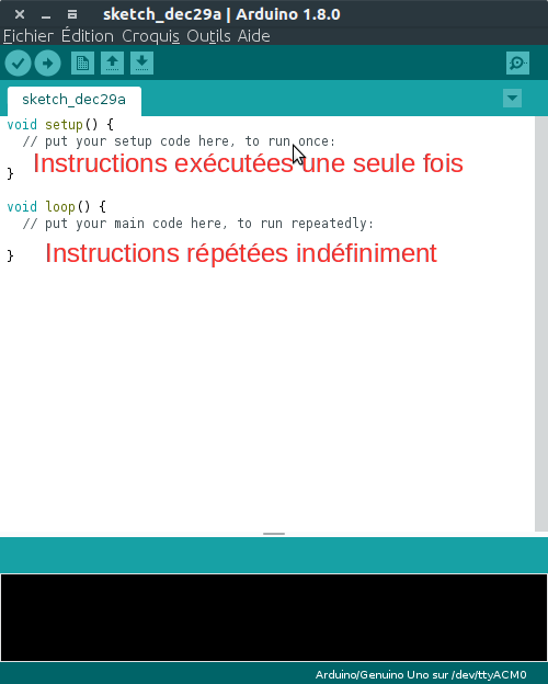 La fenêtre de programmation